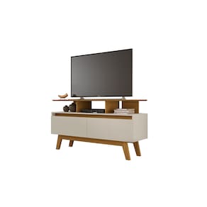 Rack Rubi 1.2 Cinamomo/Off White – Bechara Móveis