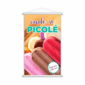 Banner Vende-se Picolé Diversos Sabores Colorido Grande