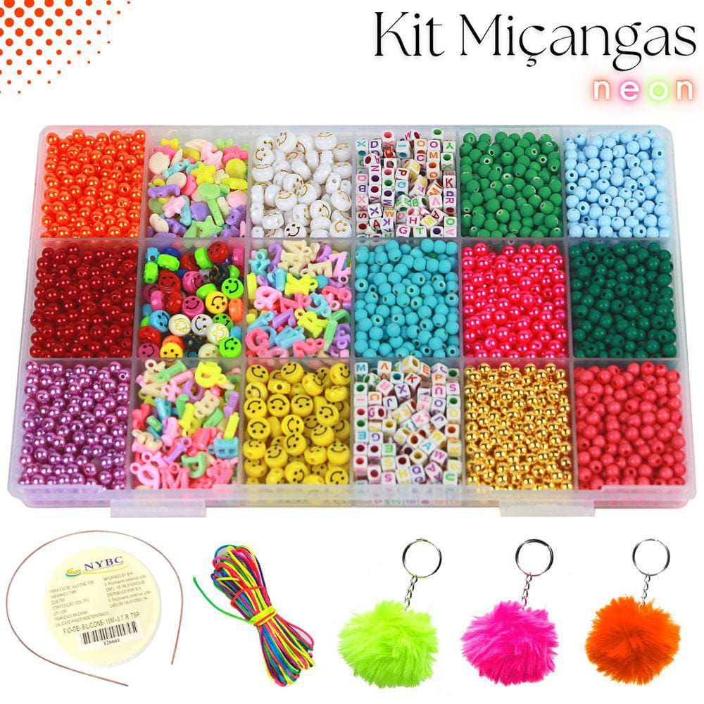 Kit De Miçangas Para Pulseirinha Infantil 4100 Peças - Nybc