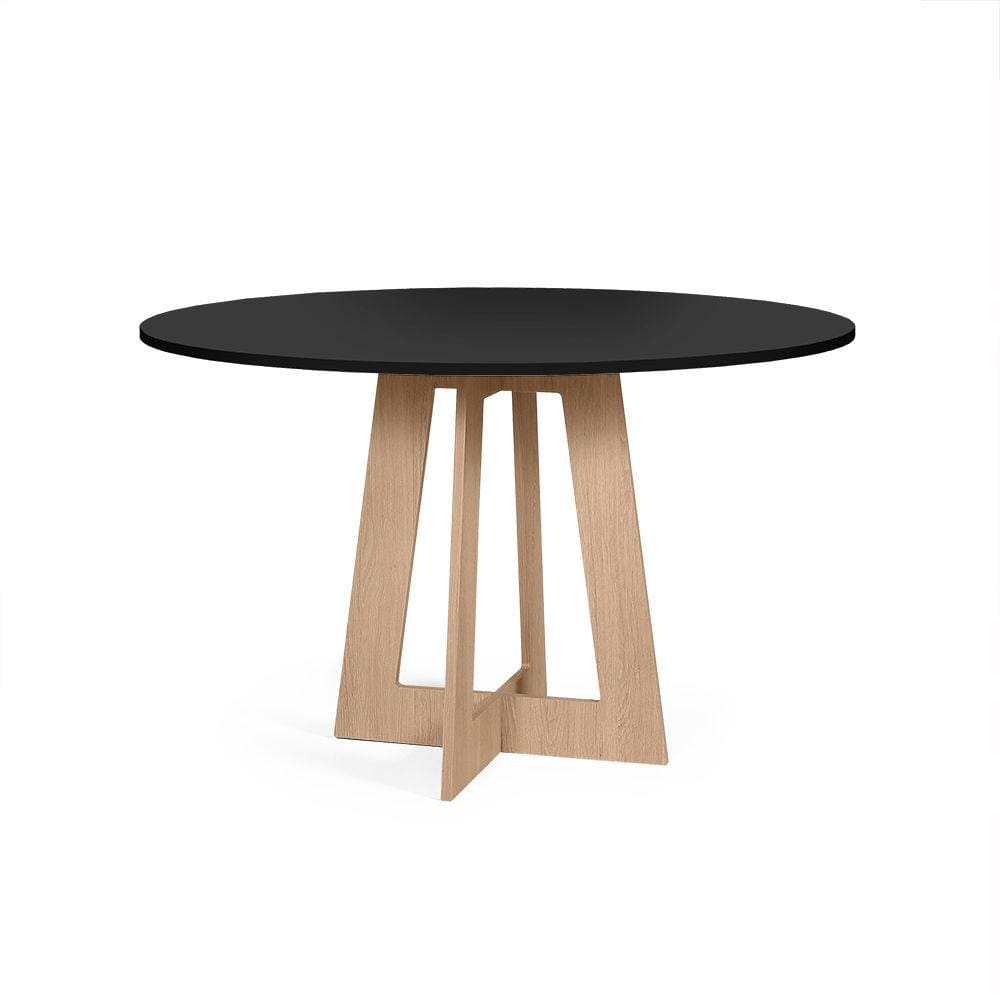 Mesa de Jantar Redonda 4 Lugares 90cm Montreal Preto/Jade - Straub Web