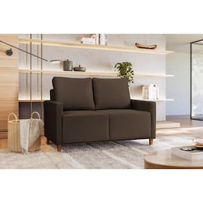 Sofá Angela 2 Lugares em Suede Yescasa Marrom