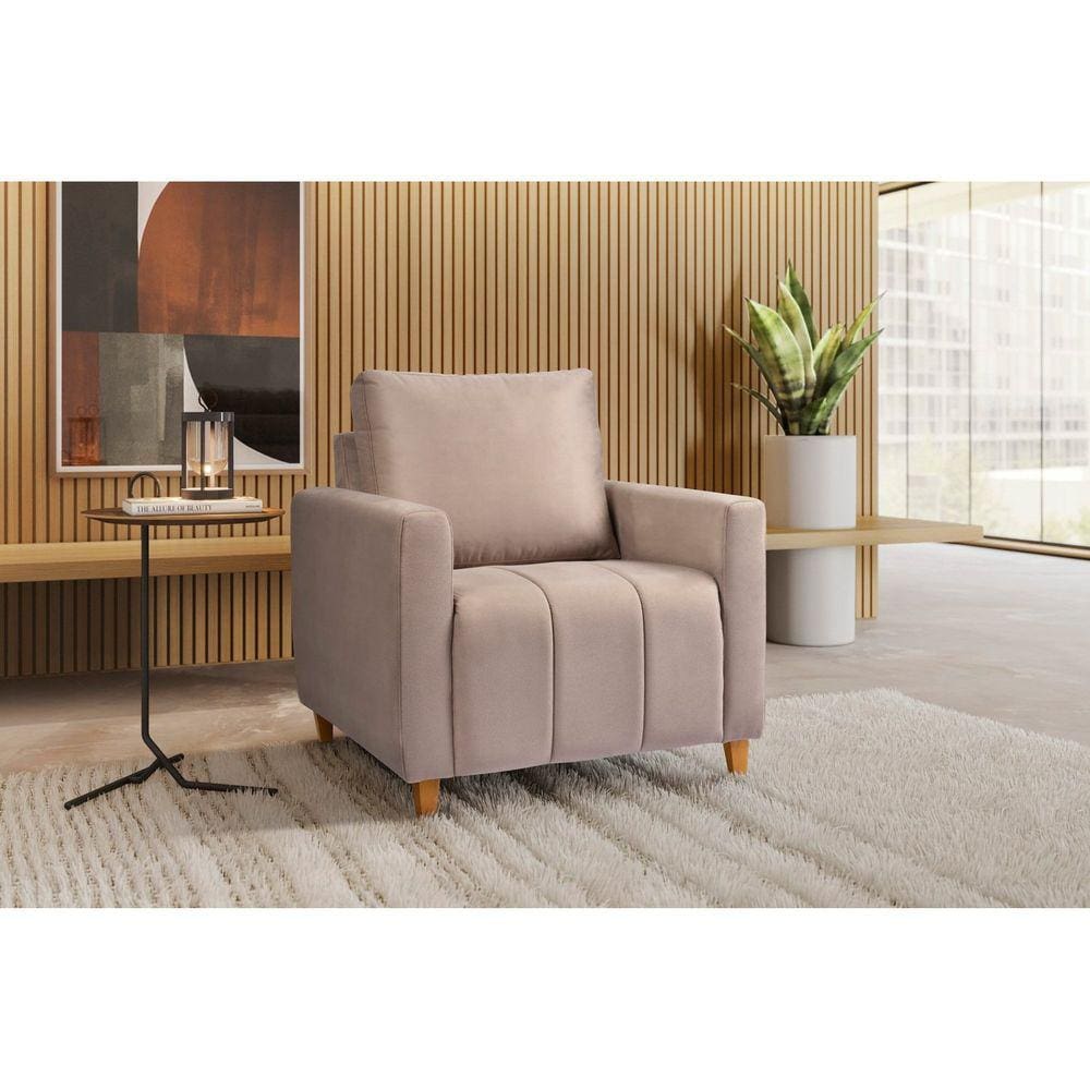 Poltrona em Suede Amelie Yescasa   Castor