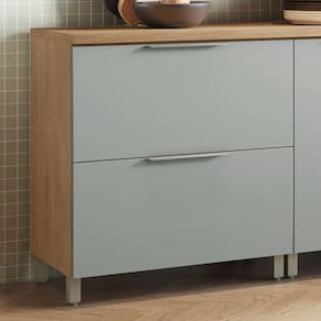 Balcão 1 Porta 1 Gaveta Marquesa 80cm 100% MDF Marrom/Verde