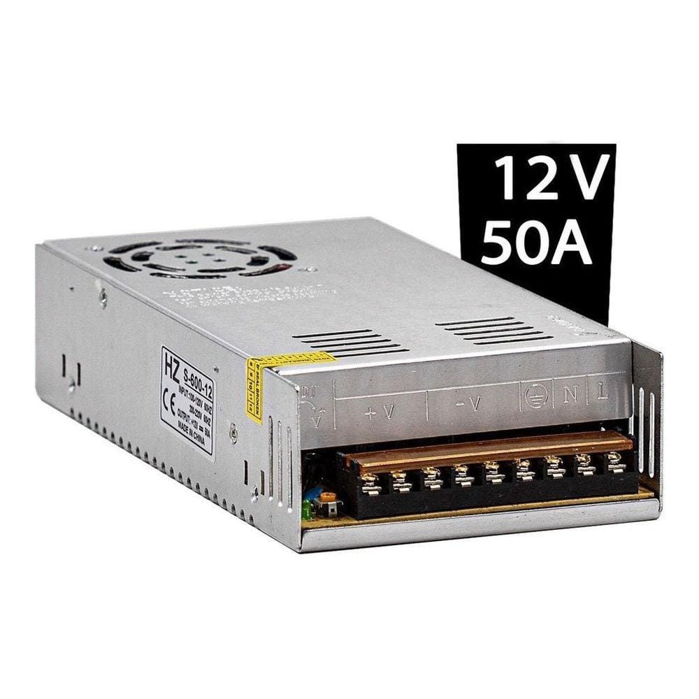 Kit 5 Fonte Chaveada 12v 50a 600w Centralizada Bivolt Eletro
