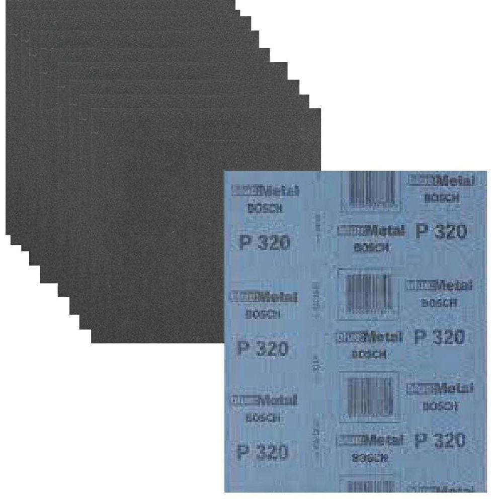 Folha De Lixa Pano Metal Grão 320 20 Unidades BOSCH