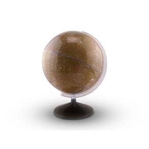 Globo Satélite Libreria, mapa cartográfico e histórico, diâmetro de 30 cm, com base de plástico.