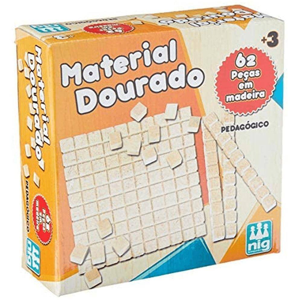 Brinquedo Educativo Material Dourado Nig 62 Peças Em Madeira