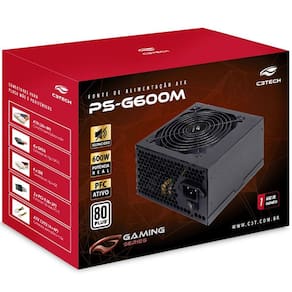 Fonte ATX 600W PS-G600M 80+ White C3 TECH Gaming