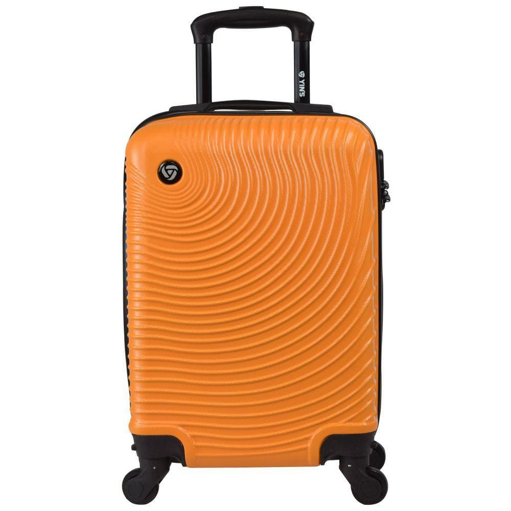 Mala de Bordo Pequena para Viagem Abs Yins 21189 Cadeado Integrado Rodas 360º Laranja Tam Pp