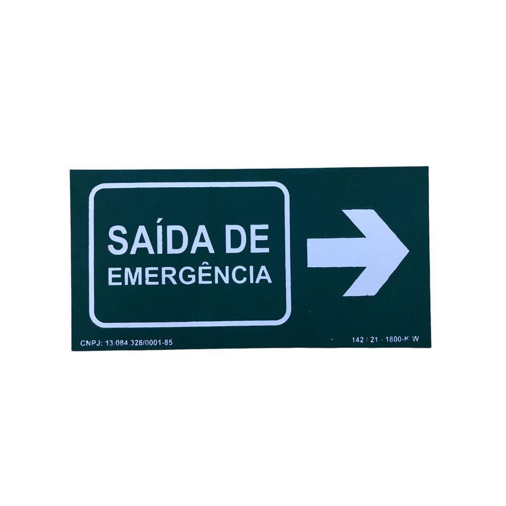 Placa PVC Fotoluminescente Saída Emergência À Direita