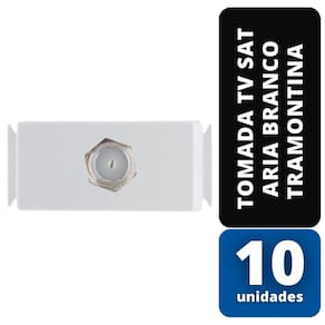 KIT C/ 10 Tomada Tv Sat Aria Branco Tramontina