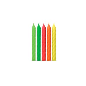 Vela de Aniversário Palito Espiral Neon - 10 velas