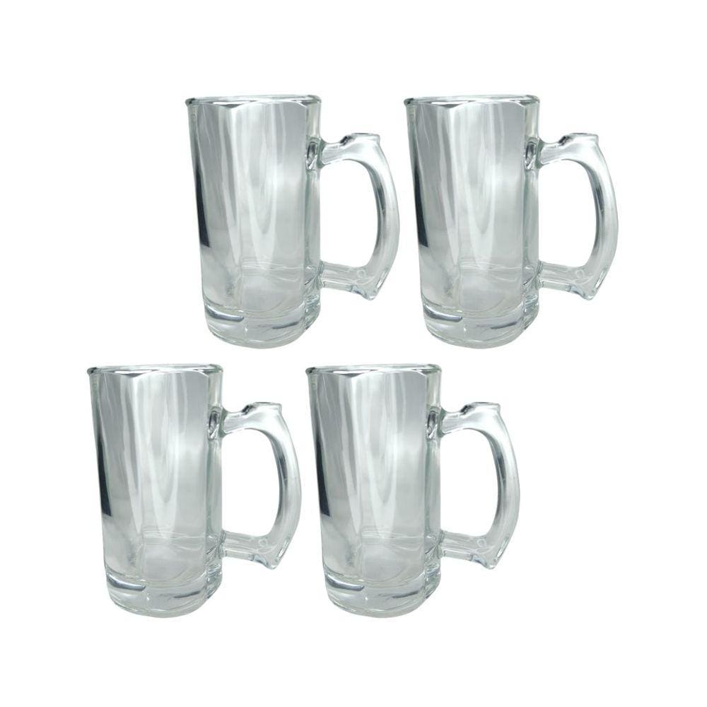 Caneca Vidro Grosso Cerveja e Chopp 380ML Restaurante 4UN