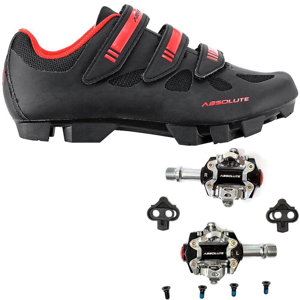 Sapatilha Absolute Nero Preto/Vermelho + Pedal Absolute Wild