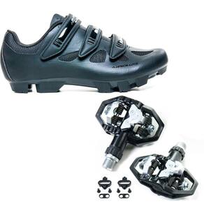 Kit Sapatilha Absolute Nero + Pedal 9/16 Clip Wellgo MTB