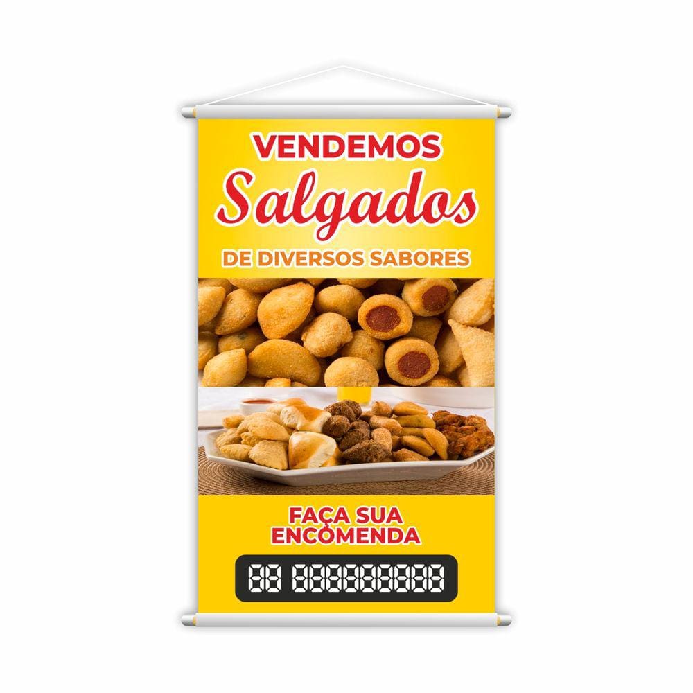 Banner Temos Salgados Encomenda Diversos Sabores Grande