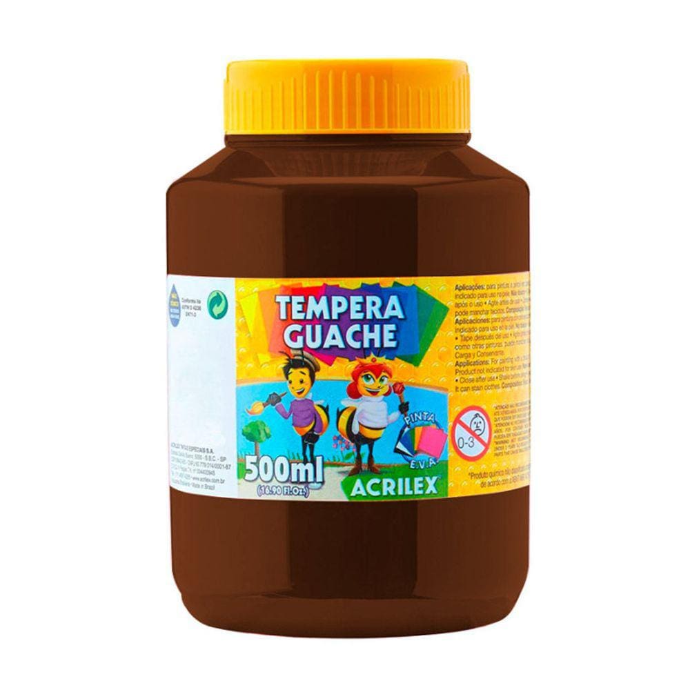 Tinta Guache Tempera Marrom 500 ML da Acrilex Ref 531