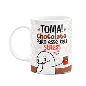 Caneca Divertida Flork - Chocolate para stress
