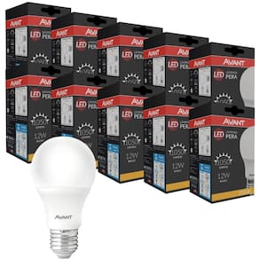 Kit 10 Lâmpadas Led Pêra 12W Bivolt Amarelo 3000K Amarelo 3000K