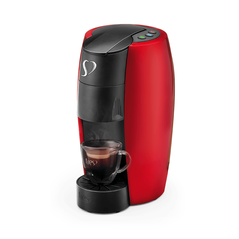 Cafeteira Espresso LOV  Vermelha  Automática - TRES 3 Corações