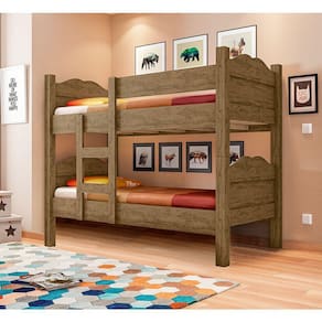 Beliche Madrid Com Grades De Proteção E Cama Removível - Canela - Cor: Marrom