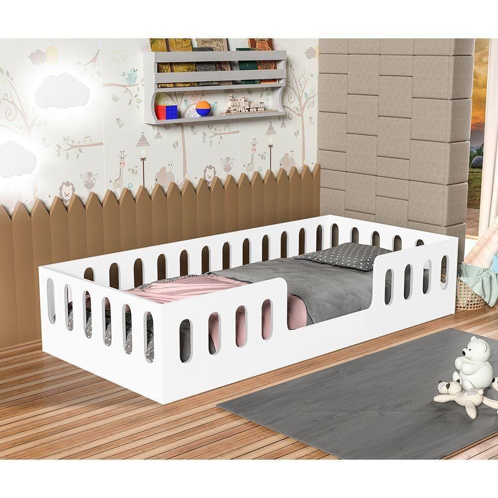 Cama Infantil Montessoriana Helo Solteiro - Branca - Cor: Branco