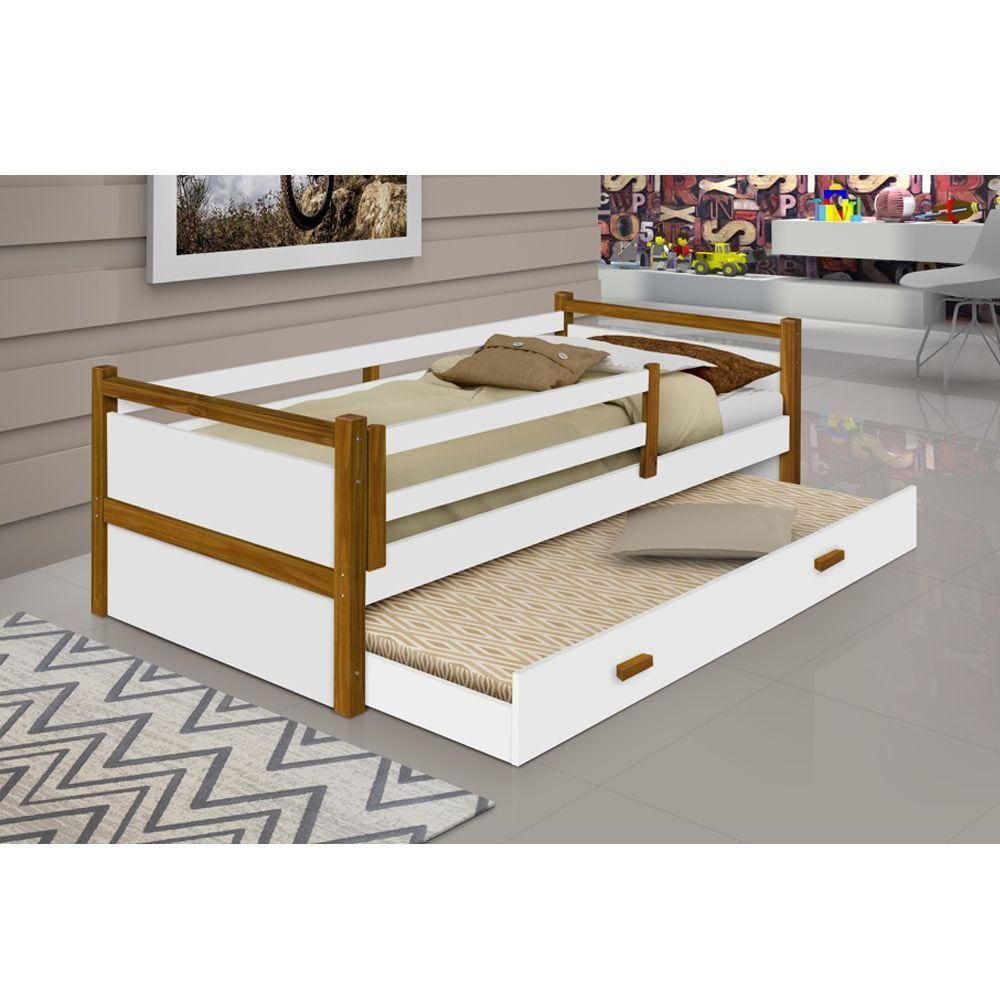 Beliche Bianca Design Infantil Solteiro Branco/Amêndoa Branco