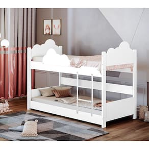 Beliche Solteiro Montessoriana Nuvem Erika - Branco - Branco