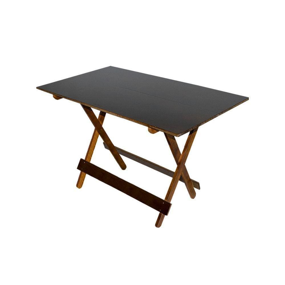 Mesa 120X70 De Madeira Dobrável Imbuia Marrom