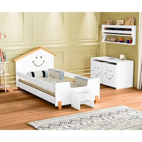 Cama Solteiro Infantil Alegra - Branca E Mel Branco
