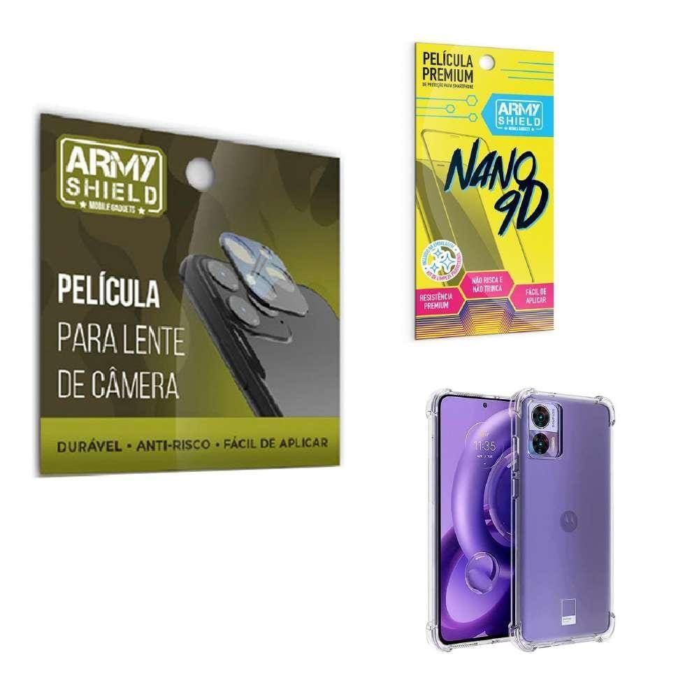 Película De Câmera E Tela Moto Edge 30 Neo + Capa Anti Shock