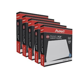 Kit 5 Painel Led 18w Sobrepor Branco 6500k