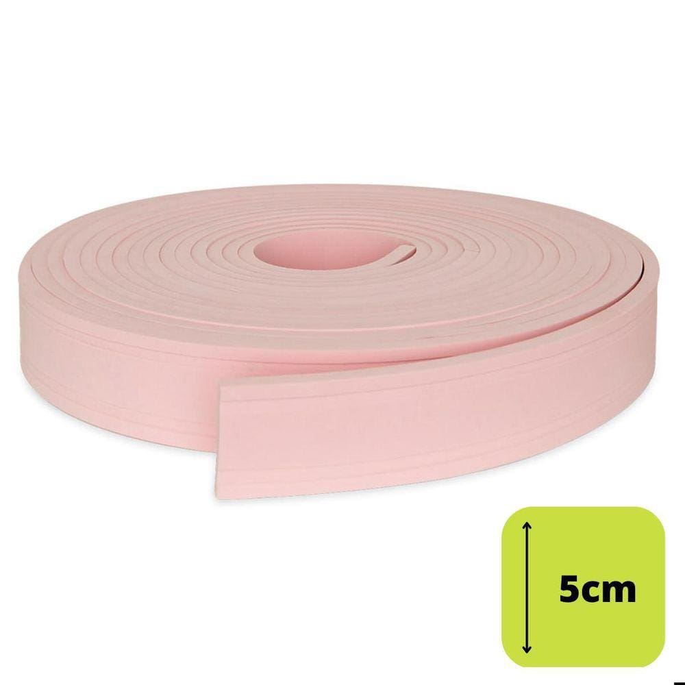 Rodapé Moldura Autocolante Flexível 5Cm Liso 10 Mts Rosa