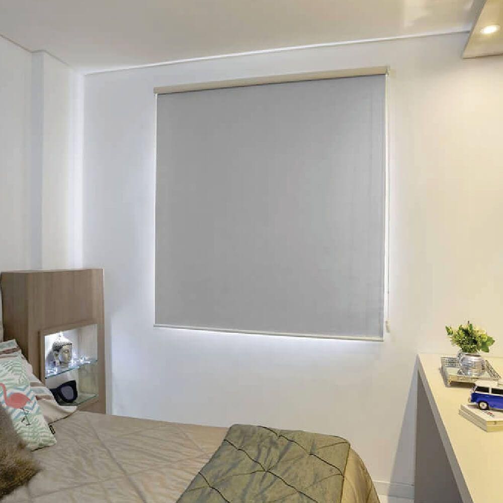 Persiana Rolo Blackout Pinpoint Cinza - 1,80m x 1,80m