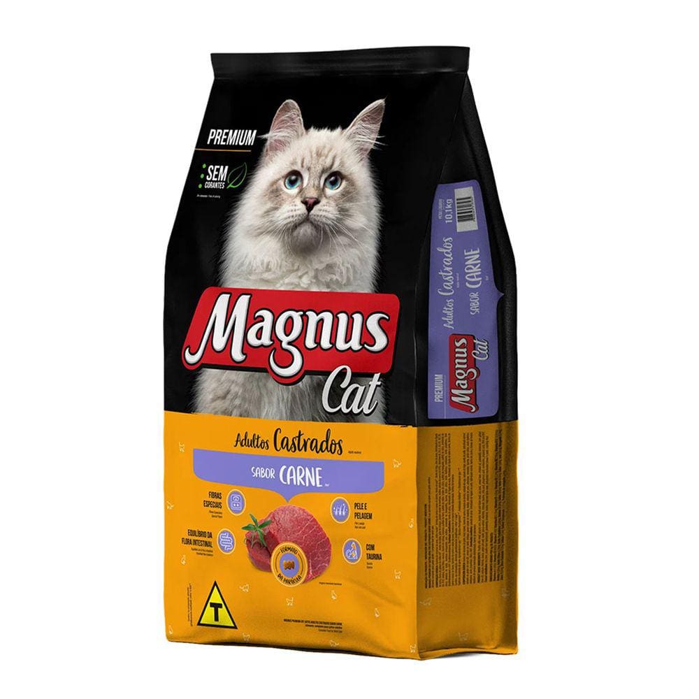 Ração Magnus Premium Gatos Adultos Castrados Carne 1kg