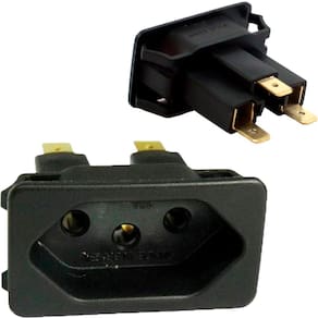6 Tomada Embutir Fêmea Painel Preto 3 Pinos Tpa2-3 20a Margirius
