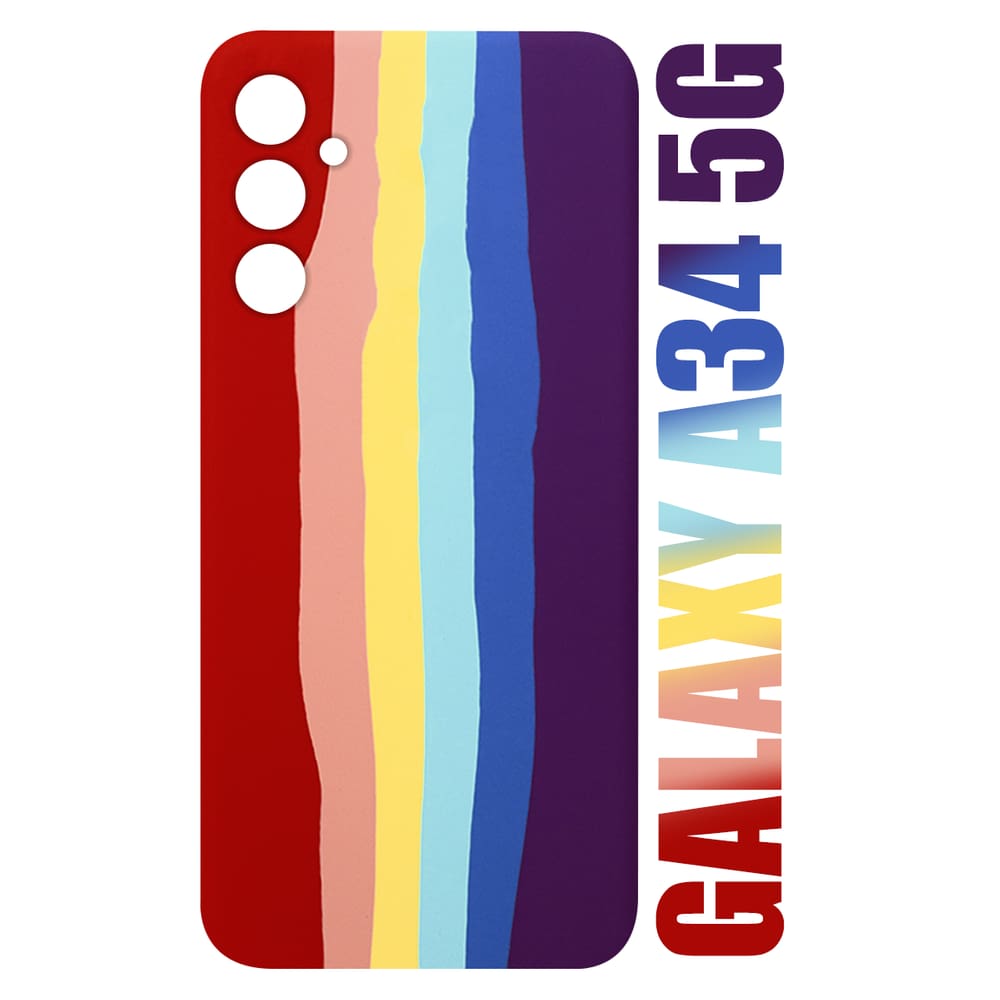 Capa Capinha case aveludada Arco Iris LGBT Compativel Galaxy A54 5G A546 6.4 - Cell In Power25