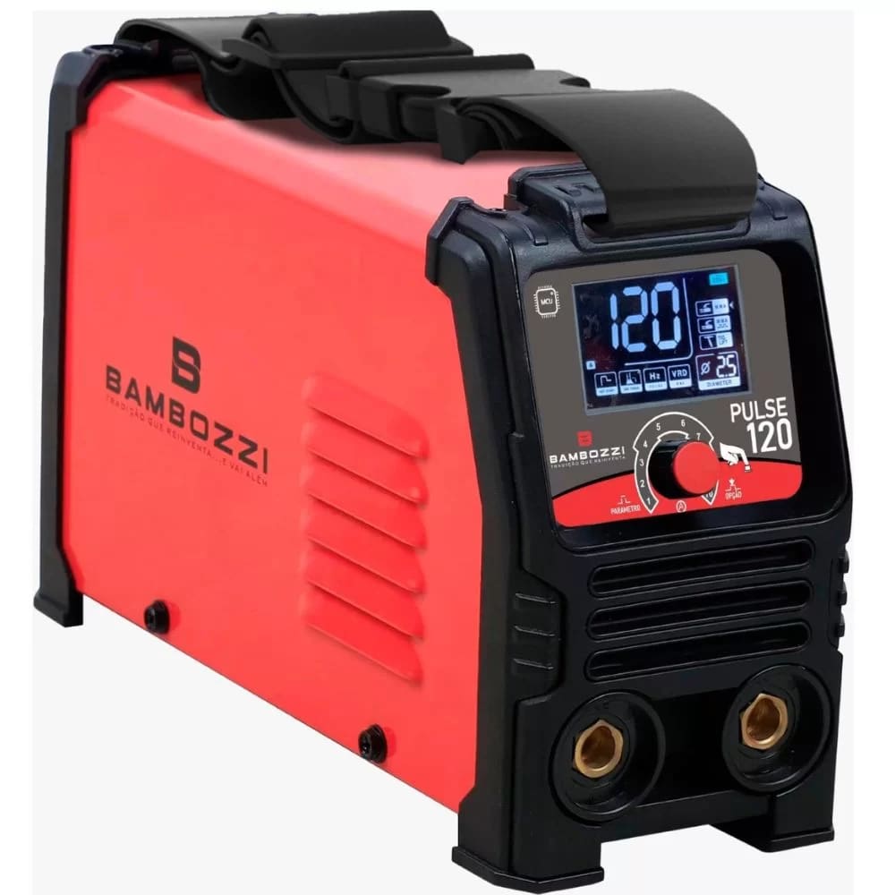 Maquina Inversora de Solda Elétrica Portátil Bambozzi Pulse 120 Bivolt