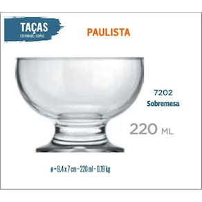12 Taças De Sobremesa Paulista 220 - Sorvete - Pudin - Pavê