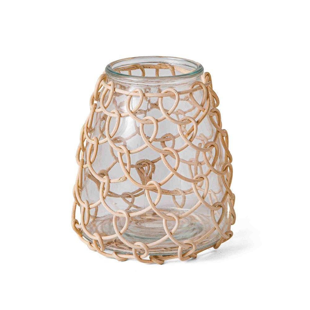 Vaso em Vidro c/ Fibra Natural 16852 Mart