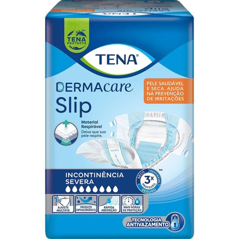 Fralda Geriátrica Tena Dermacare Slip Xg Com 7 Unidades