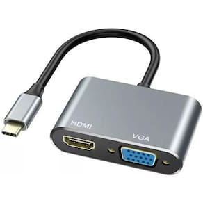 Cabo Adaptador Conversor Usb-C Type-C Para Vga E Hdmi Tv