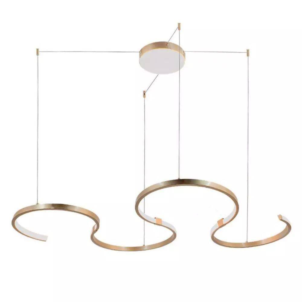 Pendente Alumínio E Silicone Dourado Led Integrado 50W 3000K 4885Lm Bivolt Luciin Única Único