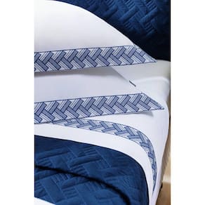Jogo de Cama Casal 4 Peças Percal 200 Fios Luke Bernadete Casa Azul