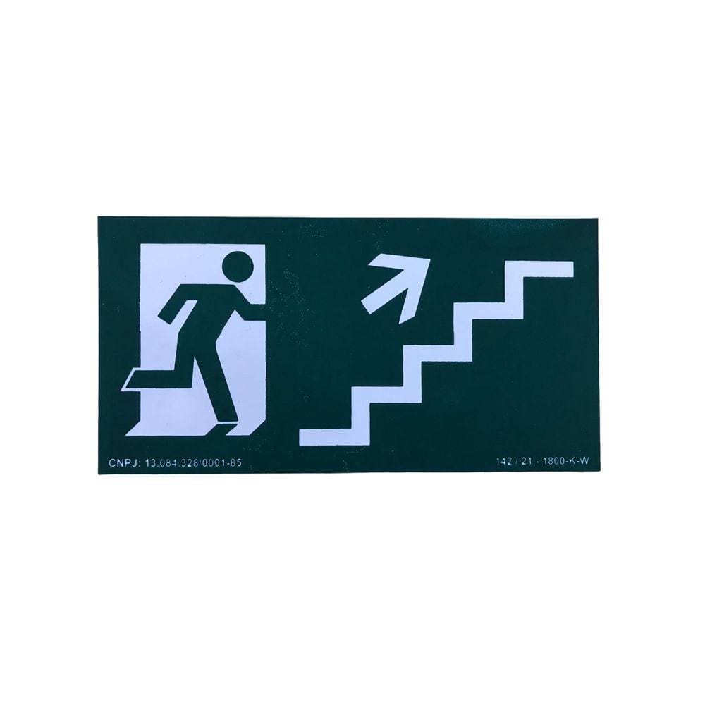 Placa PVC Fotoluminescente Sobe Escada À Direita