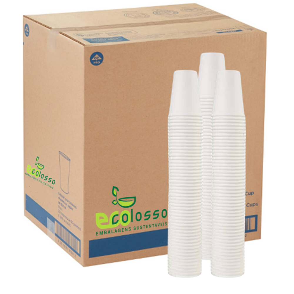 Copo de Papel 180ml Branco - 1000 unidades