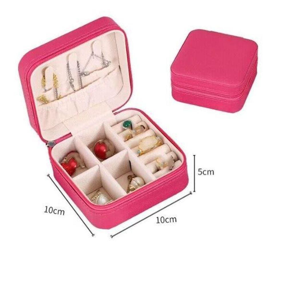 Porta Jóias De Bolsa Com Ziper Portátil Viagem 10X10X5Cm