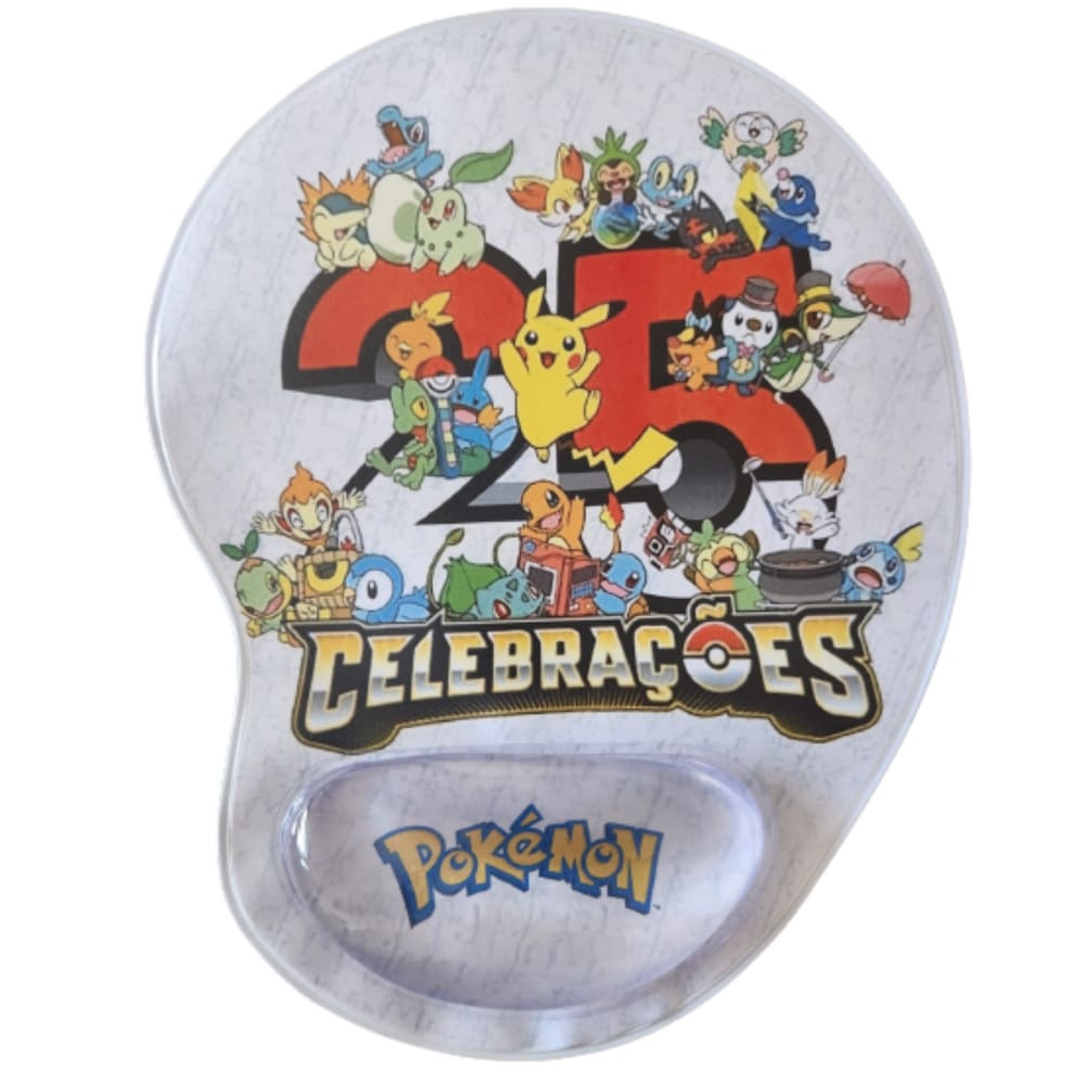 Mousepad Cinza Pokémon Celebrações 25 Anos Com Apoio Em Gel