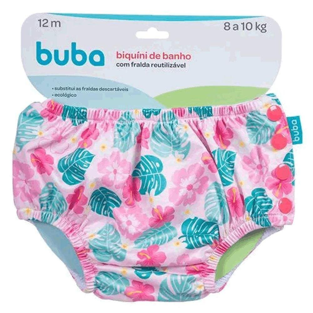 Bíquini Infantil De Banho Com Flor Reutilizável Buba - 13813