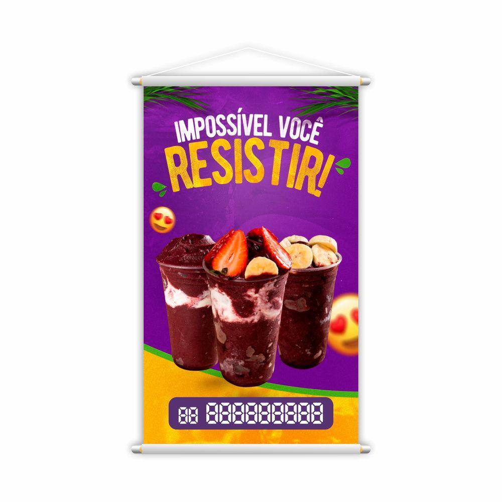 Banner Açaí no Copo Complementos Tele Entrega 80x50cm